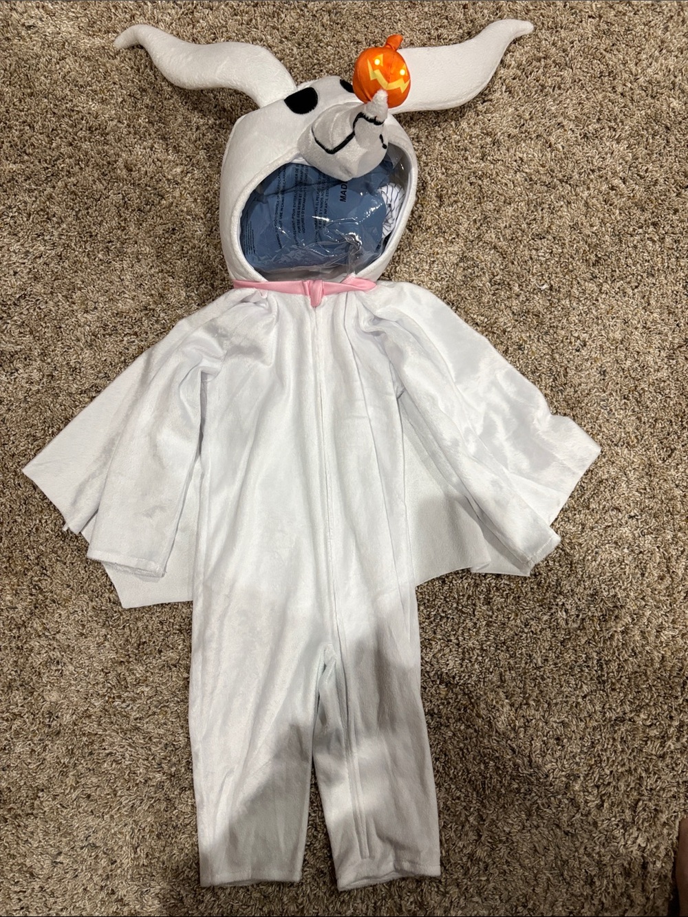 Kids Disney Zero Costume with Hood and Pumpkin Accent that lights up